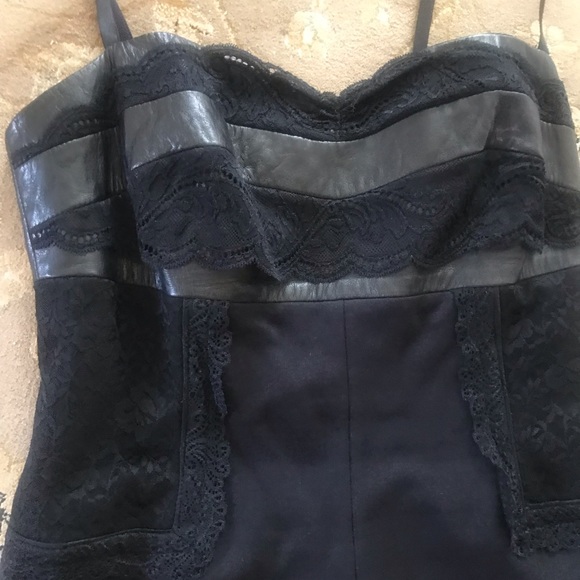 Darnier body con dress with leather and lace sz 4 as new - Picture 6 of 7